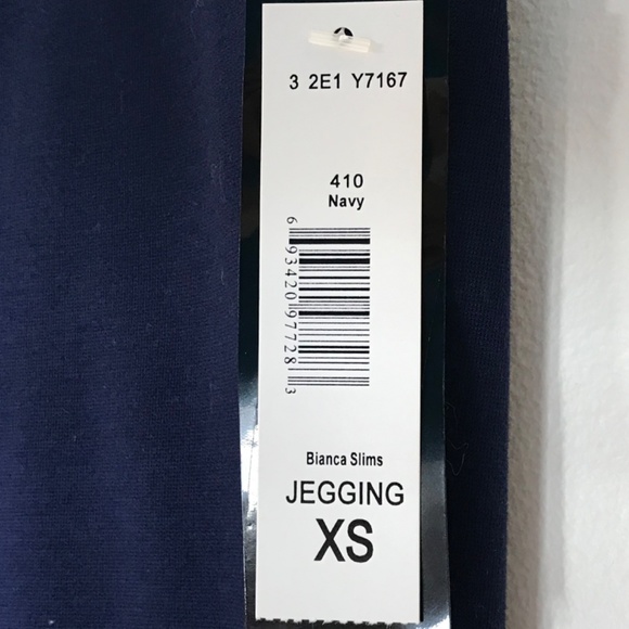 NWT Bianca Nygard Slims Dark Blue Jeggings With Gold Tone Details - Picture 5 of 8